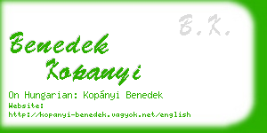 benedek kopanyi business card