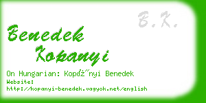 benedek kopanyi business card